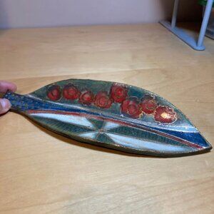 Pottery Leaf Shape Trinket Catch All Dish